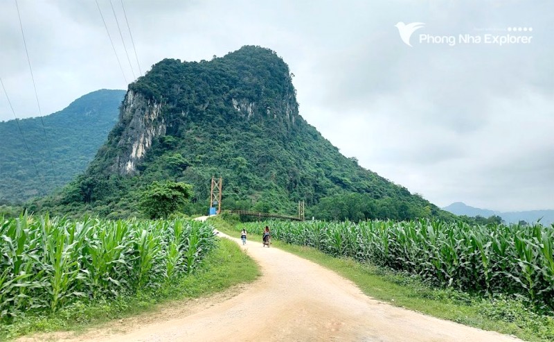 Đường bộ qua Cầu treo Thanh Sen