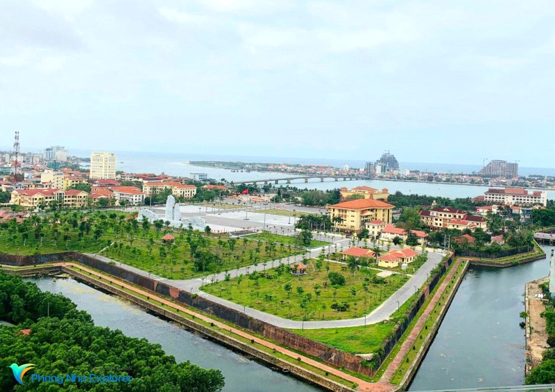 Thành cổ Đồng Hới từ trên cao.