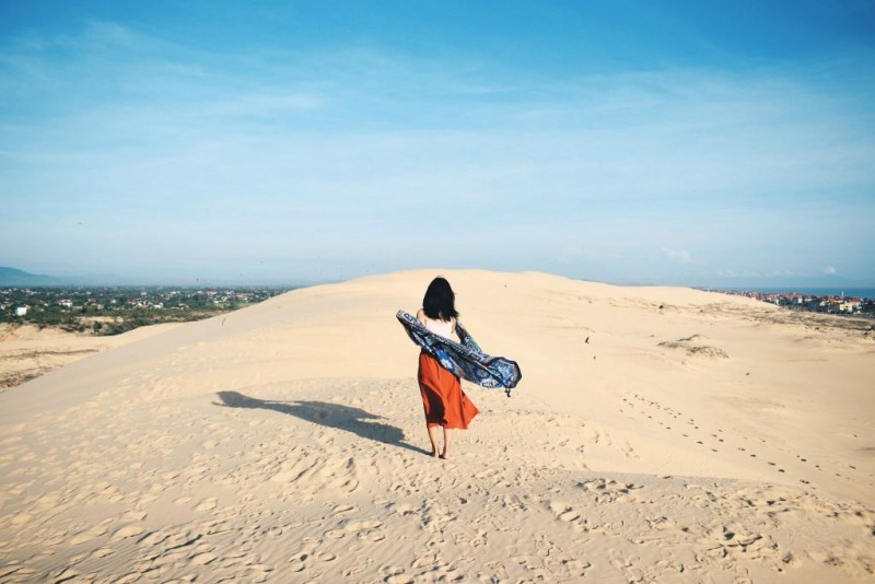 Cồn Cát Quang Phú đẹp nhất lúc bình minh.