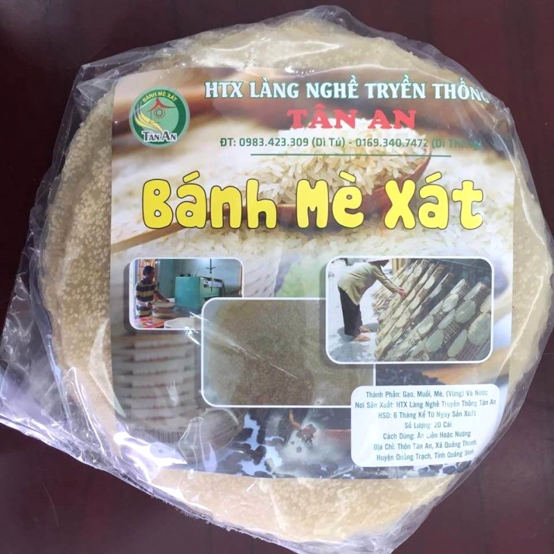 Bánh tráng mè xát Tân An Quảng Bình